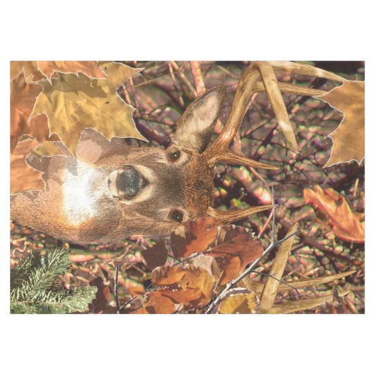 Buck Camouflage White Schwanz Deer Tischdecke (Vorderseite (Horizontal))