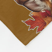 Buck Deal umgeben von Herbstblättern Fleecedecke (Ecke)