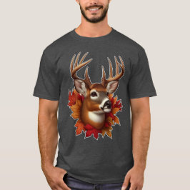 Buck Deal umgeben von Herbstblättern T-Shirt