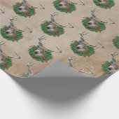 Buck Death im Weihnachtskranz Geschenkpapier (Ecke)