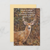 Buck Deer and Faith Art Flat Note Card Dankeskarte (Vorne/Hinten)