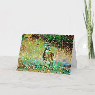 Buck Deer Fantasy Dream Art Note Card Karte