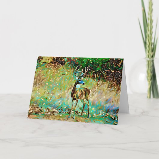 Buck Deer Fantasy Dream Art Note Card Karte (Vorderseite)