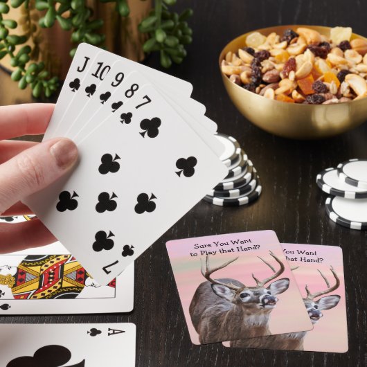 Buck Deer Funny Question Pards Spielkarten (In Situ)