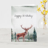 Buck Deer Happy Birthday Personalisiert Karte (Gelbe Blume)