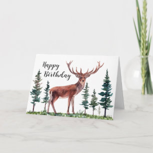 Buck Deer Happy Birthday Personalisiert Karte