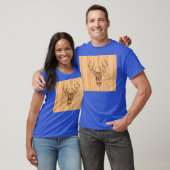 Buck Deer Head Holz Grain Style T-Shirt (Unisex)