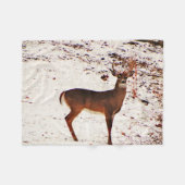 Buck Deer im Schnee Fleecedecke (Vorderseite (Horizontal))