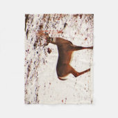 Buck Deer im Schnee Fleecedecke (Vorderseite)