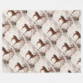 Buck Deer im Schnee Fleecedecke (Vorderseite (Horizontal))