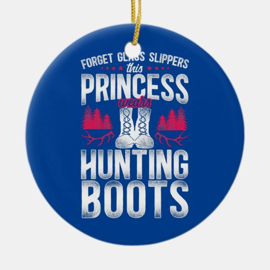 Buck Deer Jagd Jäger Mädchen Vintag vergessen Keramik Ornament (Vorne)