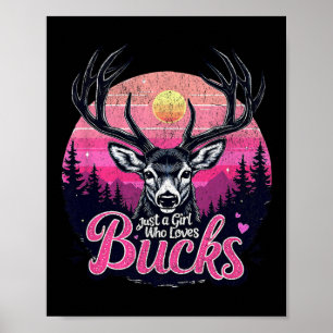 Buck Deer Jagd Jäger Vintage Jagd Poster