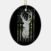 Buck Deer Junting American Camouflage USA Flag Keramik Ornament (Rechts)
