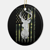Buck Deer Junting American Camouflage USA Flag Keramik Ornament (Links)