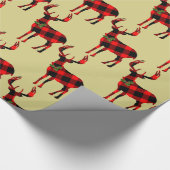 Buck Deer Junting Red Black Kariert Geschenkpapier (Ecke)