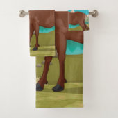 Buck Deer Mountain Scene Badhandtuch Set (Insitu)