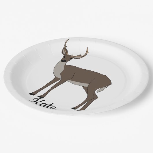 Buck Deer Pappteller (Schrägansicht)