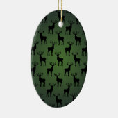 Buck Deer Pattern auf Green Keramik Ornament (Rechts)