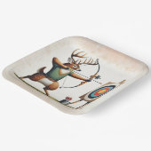 Buck Deer Shooting a Bow and Arrow Pappteller (Gewinkelt)