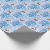 Buck Deer und Snowy Owl Geschenkpapier (Ecke)