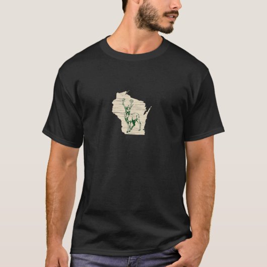 Buck Deer Wisconsin Outdoor Wildlife Hunt Trophy B T-Shirt (Vorderseite)
