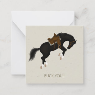 Buck Dich! Bucking Black Horse Custom Mini Mitteilungskarte