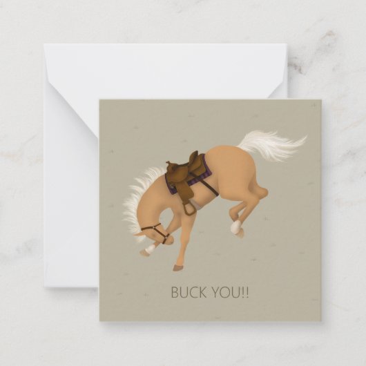 Buck dich! Bucking Sorrel Pferd Custom Mini Mitteilungskarte (Vorderseite)