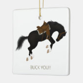 Buck dich! Funny Black HorCustom Keramikornament (Links)