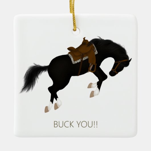 Buck dich! Funny Black HorCustom Keramikornament (Vorderseite)