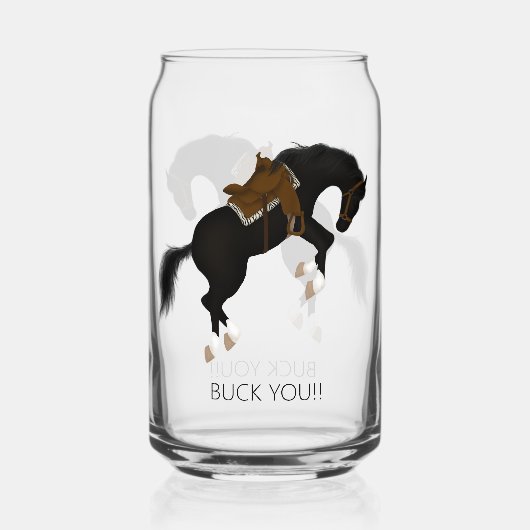 Buck dich! Funny Black Horse Dosenglas (Vorderseite)