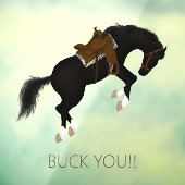 Buck dich! Funny Black Horse Fensteraufkleber (Blatt 3)