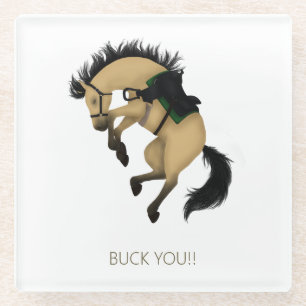 Buck dich! Funny Buckskin Horse Glasuntersetzer