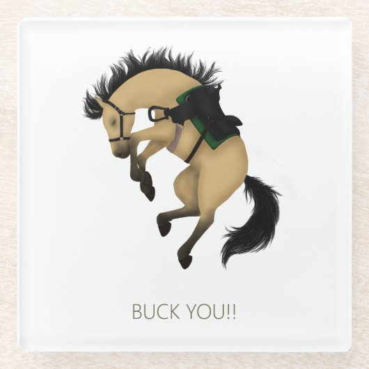 Buck dich! Funny Buckskin Horse Glasuntersetzer (Vorderseite)
