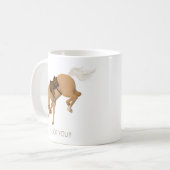Buck dich! Funny Palomino Pferd Kaffeetasse (Vorderseite Links)