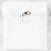 Buck dich! Funny pinto Pferd Quadratischer Aufkleber (Tasche)