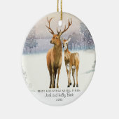 Buck & Doe Erster Weihnachtsmann & Mrs. Personalis Keramik Ornament (Rechts)