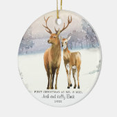 Buck & Doe Erster Weihnachtsmann & Mrs. Personalis Keramik Ornament (Links)