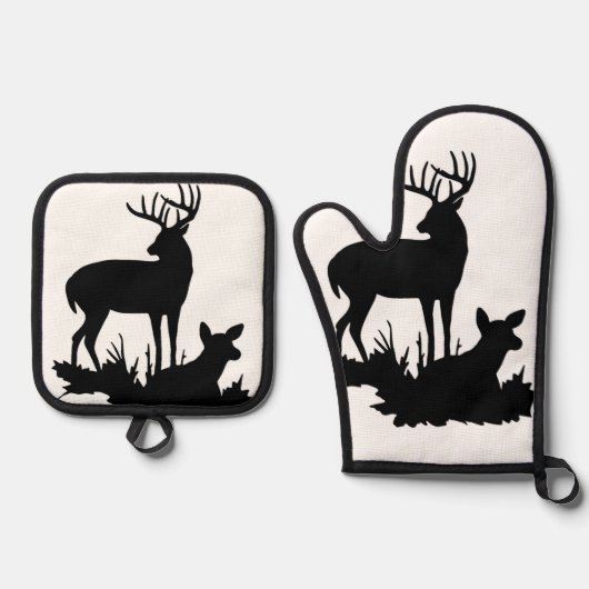 "Buck & Doe" Ofenhandschuh & Topflappen-Set (Vorderseite)