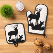 "Buck & Doe" Ofenhandschuh & Topflappen-Set (Oben Unten)