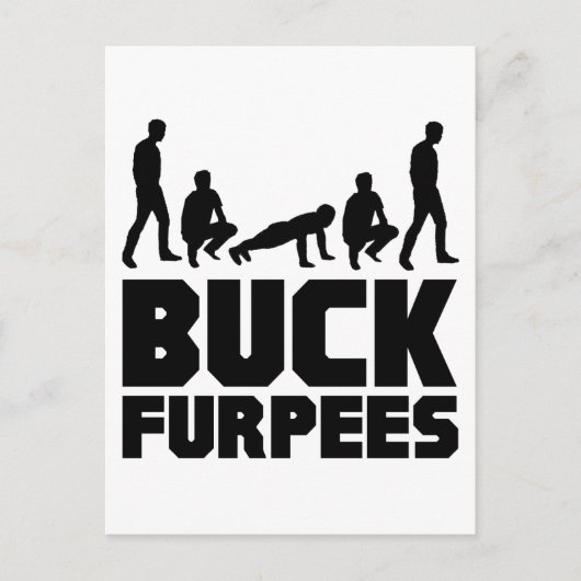 Buck Furpees — Burpees-Fitness Postkarte (Vorderseite)