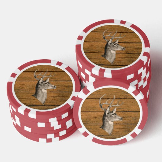 Buck Head auf Holz Poker Chip (Stapel)