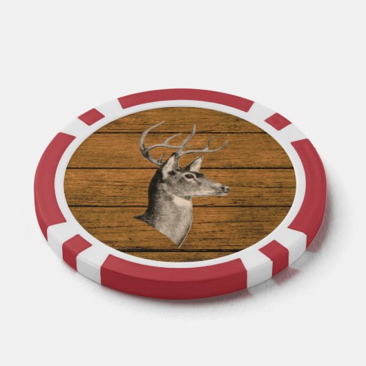 Buck Head auf Holz Poker Chip (Einzeln)