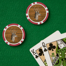 Buck Head auf Holz Poker Chip