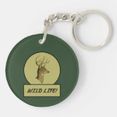 Buck Head Dark Green Acrylic Schlüsselanhänger (Rückseite)