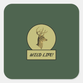 Buck Head Dark Green Stickers