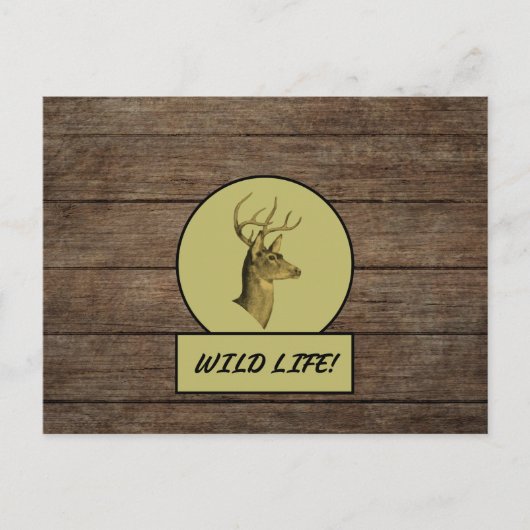 Buck Head Dark Wood Postkarte (Vorderseite)