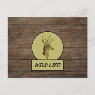 Buck Head Dunkle Holzpostkarte Postkarte