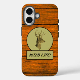 Buck Head Wood Grain iPhone Fälle iPhone 16 Hülle