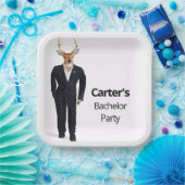 Buck in einem Tuxedo für Bachelor Party Pappteller (Party)