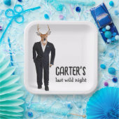 Buck in einem Tuxedo für Bachelor Party Pappteller (Party)